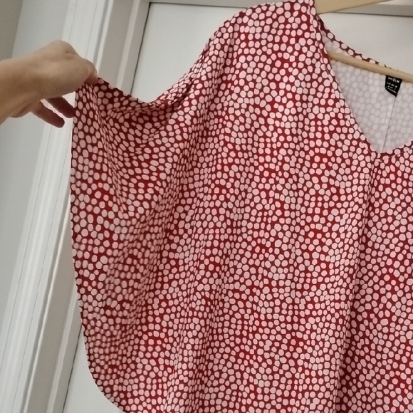 SHEIN Red and White Polka Dot Blouse - Picture 3 of 6